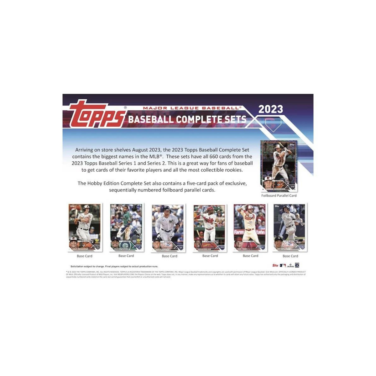 2023 Topps Baseball Complete Set Hobby (pre Order) By Topps Hobbiesville