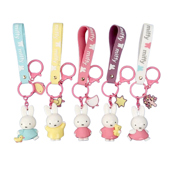 Miffy Pastel Figure Mascot Clip-on Keychain