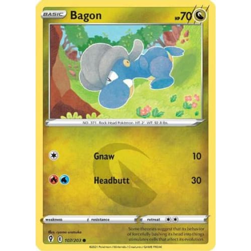 Bagon (107/203) Common Reverse Holofoil - Single