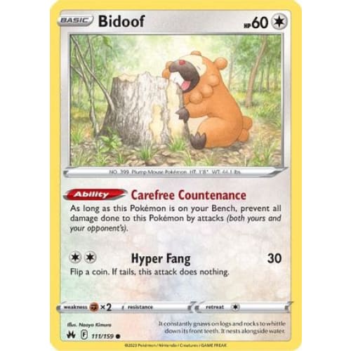 Bidoof (111) Common Reverse Holofoil - Single