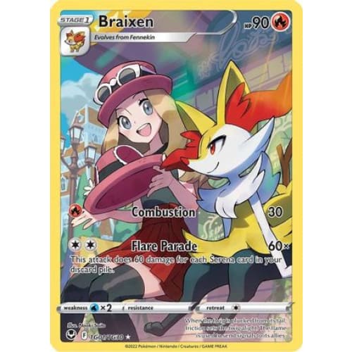 Braixen (TG01/030) Trainer Gallery Rare Holo Holofoil