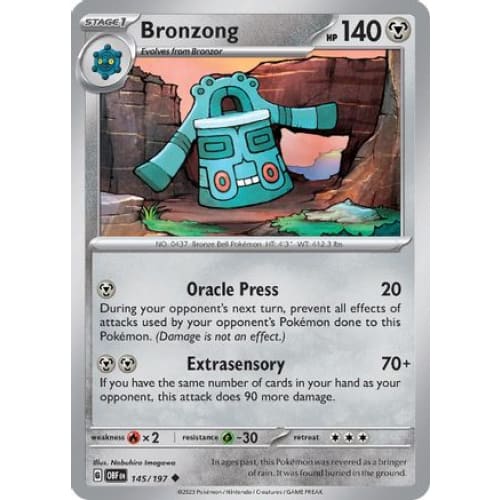 Bronzong (145/197) Uncommon Reverse Holofoil - Single