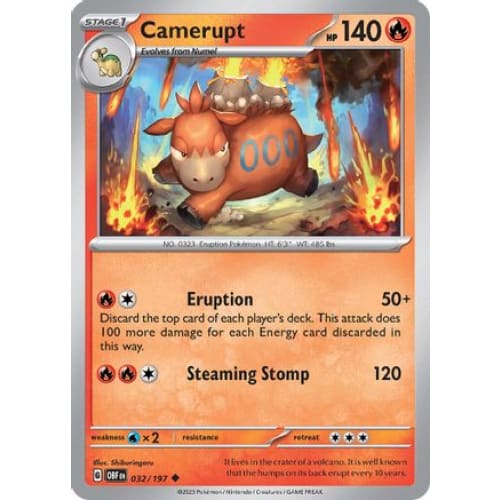 Camerupt (032/197) Uncommon Reverse Holofoil - Single