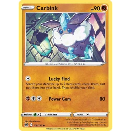 Carbink (108/196) Uncommon Reverse Holofoil - Single