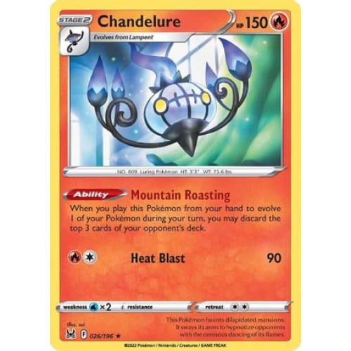 Chandelure (026/196) Holo Rare Holofoil - Single