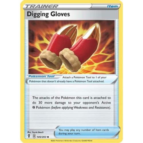 Digging Gloves (145/203) Uncommon Reverse Holofoil - Single