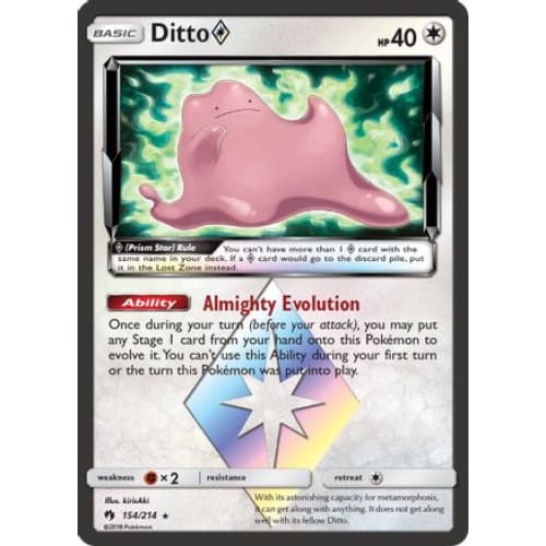 Ditto ◇ (154/214) Rare Prism Star Holofoil - Single