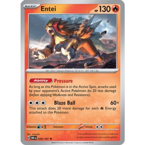 Entei (030/197) Rare Classic Reverse Holofoil - Single