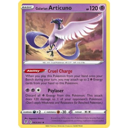 Galarian Articuno (063/203) Holo Rare Holofoil - Single