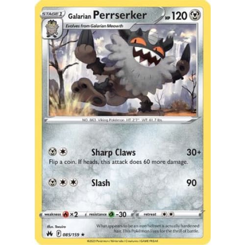 Galarian Perrserker (085) Rare Classic - Single