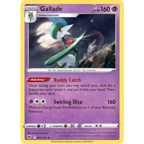 Gallade (062/189) Holo Rare Reverse Holofoil - Single