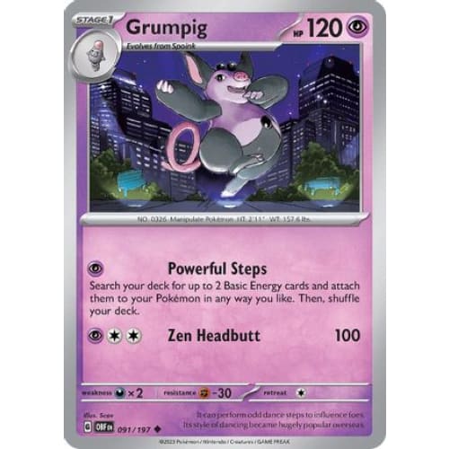 Grumpig (091/197) Uncommon Reverse Holofoil - Single