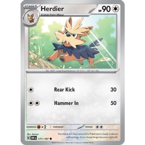 Herdier (171/197) Common Reverse Holofoil - Single