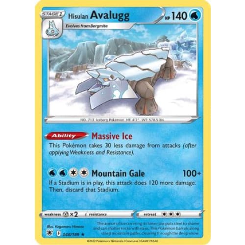 Hisuian Avalugg (048/189) Rare Classic - Single