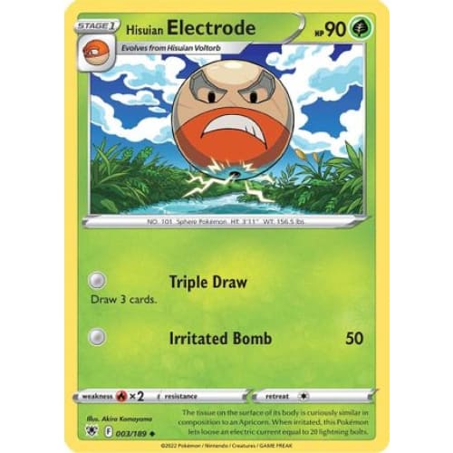 Hisuian Electrode (003/189) Uncommon Reverse Holofoil
