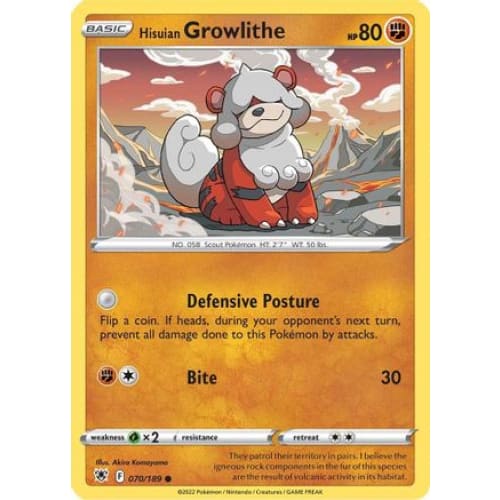 Hisuian Growlithe (070/189) Common - Single