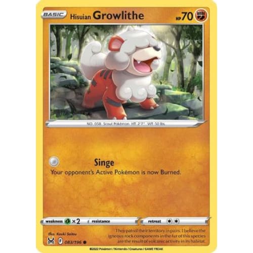 Hisuian Growlithe (083/196) Common Reverse Holofoil - Single