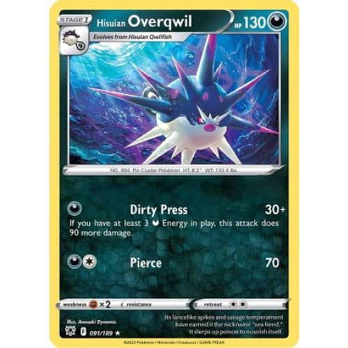 Hisuian Overqwil (091/189) Rare Classic - Single