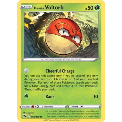 Hisuian Voltorb (002/189) Common Reverse Holofoil - Single