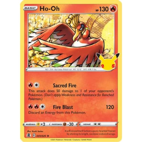 Ho-Oh (001/025) Rare Classic Holofoil - Single