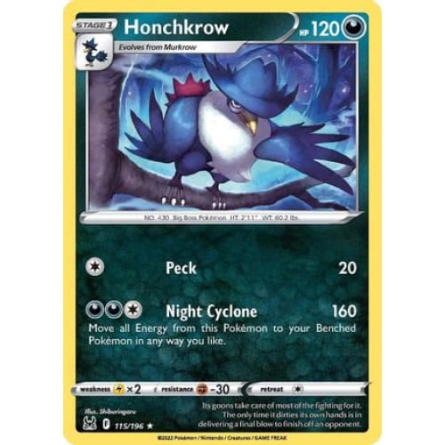 Honchkrow (115/196) Rare Classic - Single