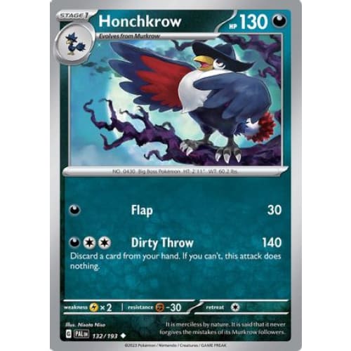 Honchkrow (132) Uncommon Reverse Holofoil - Single