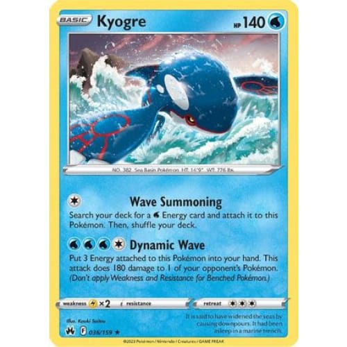 Kyogre (036) Holo Rare Reverse Holofoil - Single