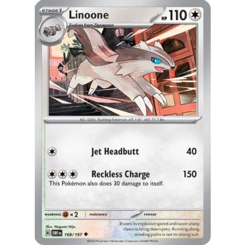 Linoone (168/197) Common Reverse Holofoil - Single