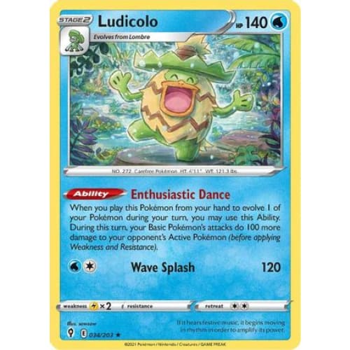Ludicolo (034/203) Holo Rare Reverse Holofoil - Single