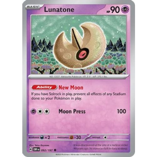 Lunatone (092/197) Uncommon - Single