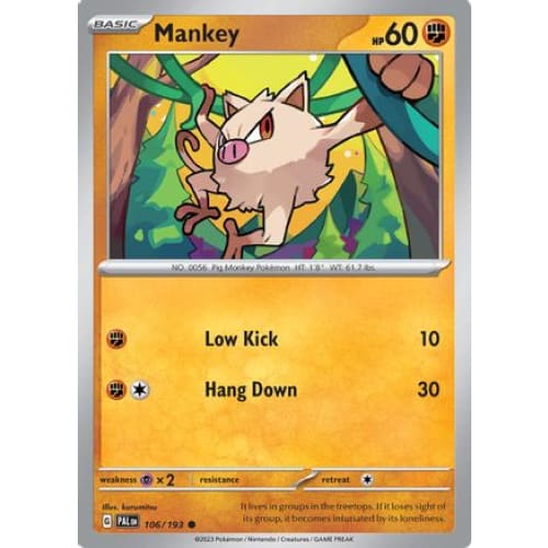 Mankey (106) Common Reverse Holofoil - Single