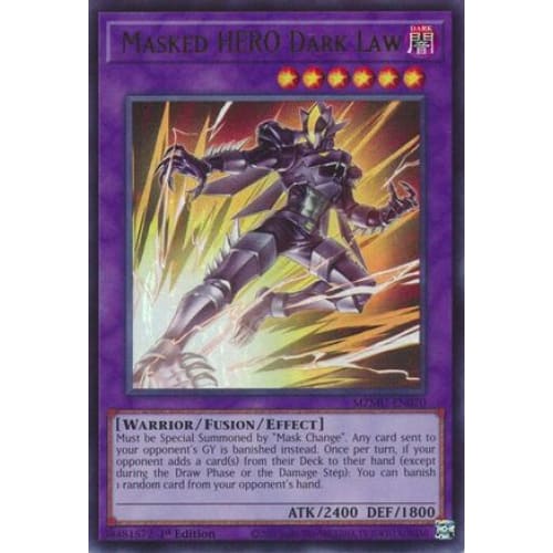 Masked HERO Dark Law - MZMU-EN070 Ultra Rare 1st Edition