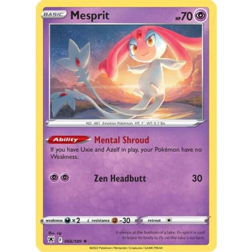 Mesprit (066/189) Holo Rare Reverse Holofoil - Single