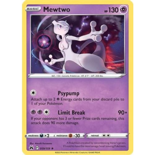 Mewtwo (059) Holo Rare Reverse Holofoil - Single