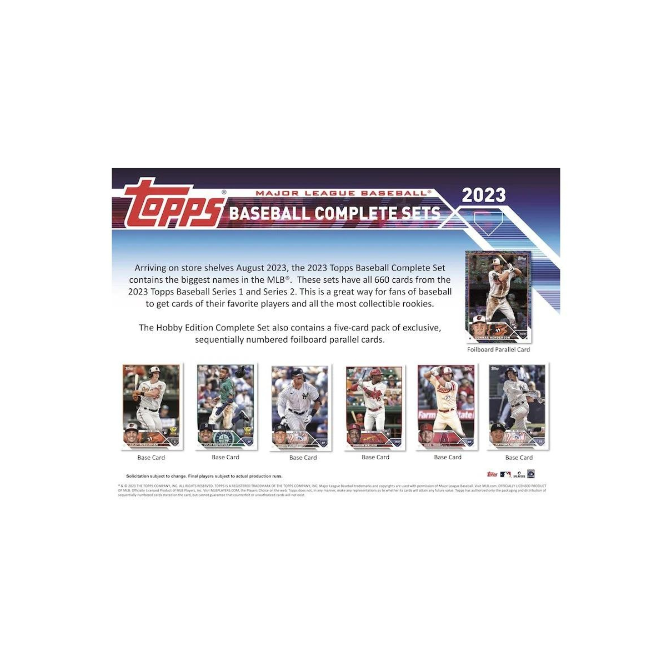 2023 Topps Baseball Complete Set Hobby (pre Order) By Topps