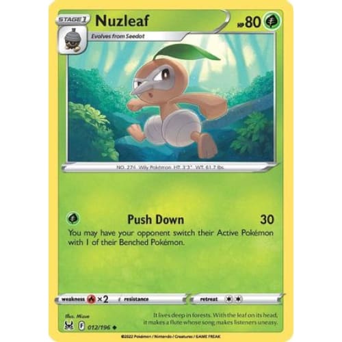 Nuzleaf (012/196) Uncommon Reverse Holofoil - Single
