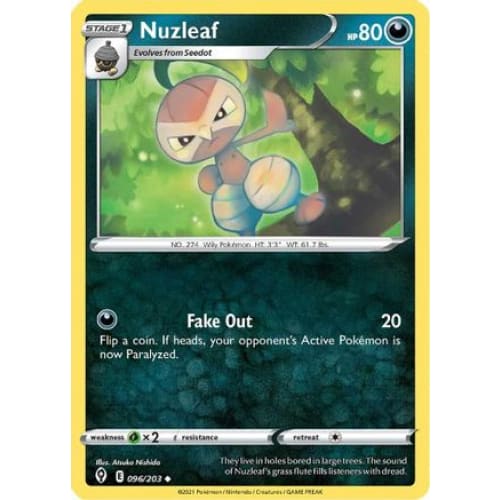 Nuzleaf (096/203) Uncommon Reverse Holofoil - Single