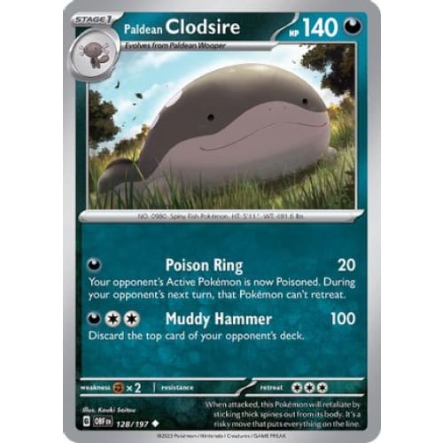 Paldean Clodsire (128) Uncommon - Single