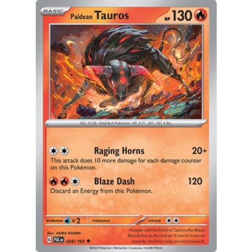 Paldean Tauros - 028/193 (28) Uncommon Reverse Holofoil
