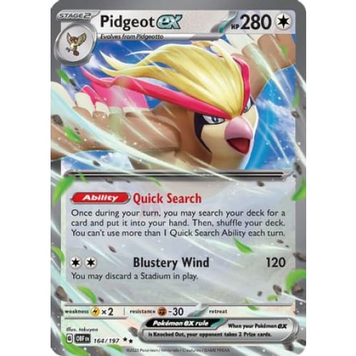Pidgeot ex (164/197) Double Rare Holofoil - Single