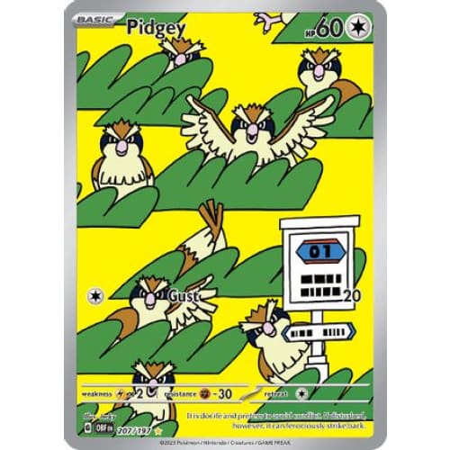 Pidgey (207/197) Illustration Rare Holofoil - Single