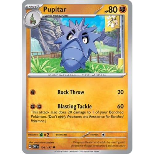Pupitar (106) Uncommon Reverse Holofoil - Single