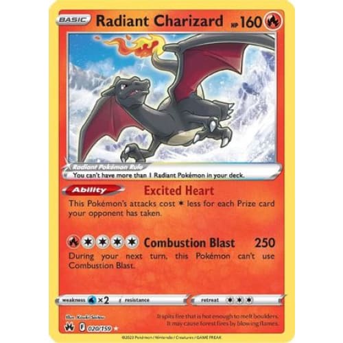 Radiant Charizard (020) Rare Holofoil - Single