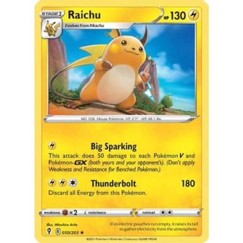 Raichu (050/203) Holo Rare Reverse Holofoil - Single