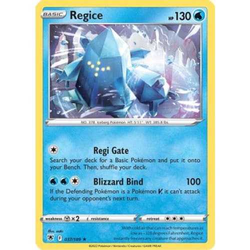 Regice (037/189) Rare Classic - Single