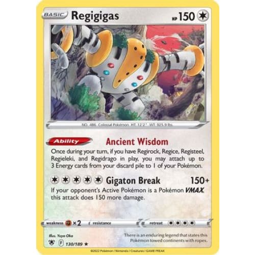 Regigigas (130/189) Holo Rare Reverse Holofoil - Single