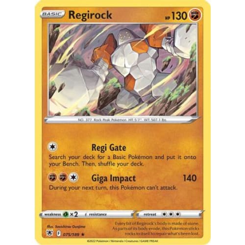 Regirock (075/189) Rare Classic Reverse Holofoil - Single