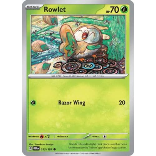 Rowlet (013/197) Common Reverse Holofoil - Single
