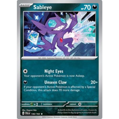 Sableye (136) Rare Classic Reverse Holofoil - Single