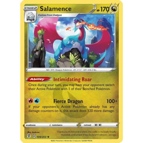 Salamence (109/203) Holo Rare Reverse Holofoil - Single